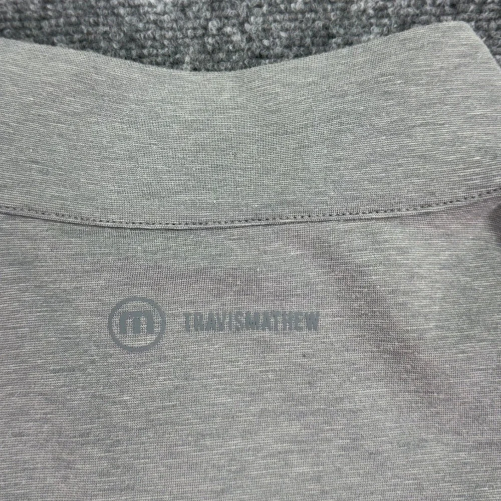 Travis Mathew Pullover Men Large Gray 1/4 Zip Long Sleeve Embroidered Golf *READ